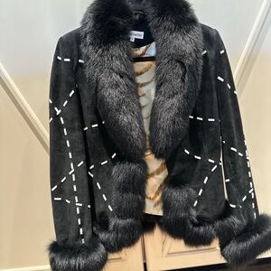 Paoli Santini Black Leather Jacket size 6